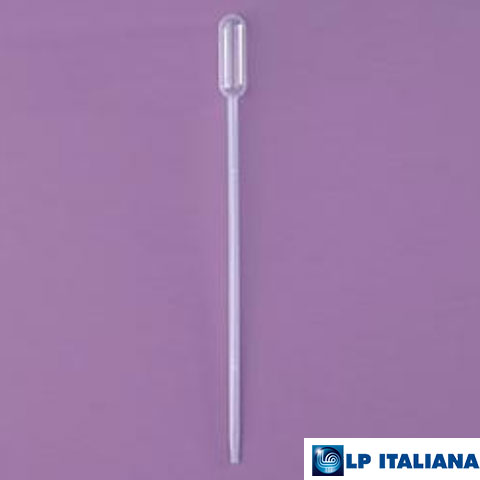 Pastör Pipeti Hacim 2.5 ml Uzunluk 220 mm Taksimatlı 21 damla / ml 20'lik Poşette Steril LP Italiana L139038