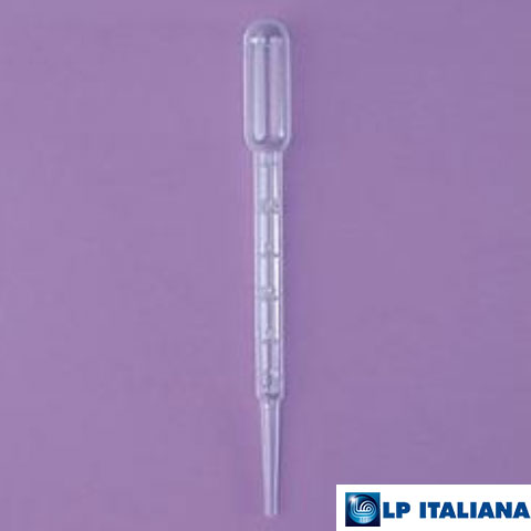 Pastör Pipeti Hacim 3 ml Uzunluk 150 mm Taksimatlı 26 Damla / ml Tek Tek Poşette Steril LP Italiana L135138
