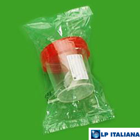 Numune Kabı Plastik PP Steril Etiketli Poşetli 150 ml LP Italiana L102348